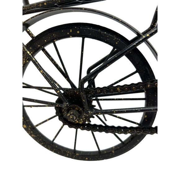 Vtg Metal & Wood Bicycle Home Decor, Wheels & Chain Turn - Picture 9 of 13